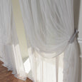 Faux Linen Tulle Overlay Curtains