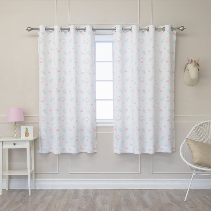 Flamingo Print Curtains