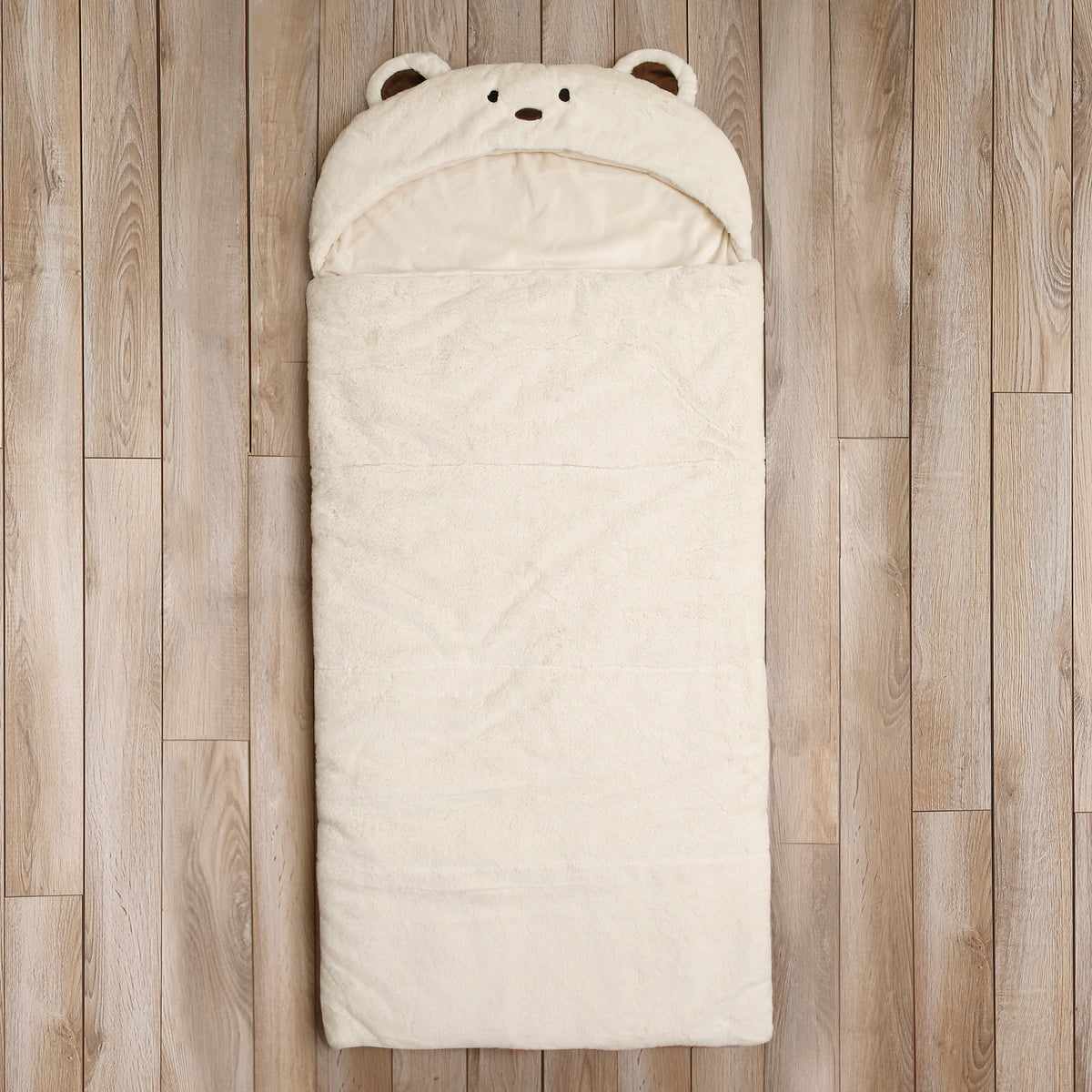 Faux Fur Plush Hooded Animal Sleeping Bag