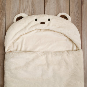Faux Fur Plush Hooded Animal Sleeping Bag