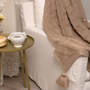 Diagonal Pattern Tassel Throw