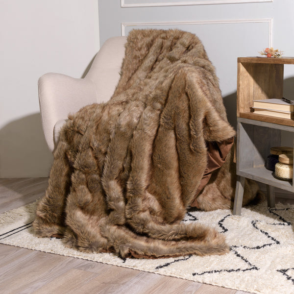 Faux Coyote Fur Throw