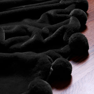Luxe Faux Fur Pom Pom Throw