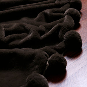 Luxe Faux Fur Pom Pom Throw