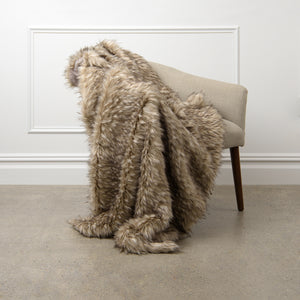 Faux Fur Throw - Pearl Finn Raccoon