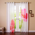 Faux Silk Watercolor Flower Curtains