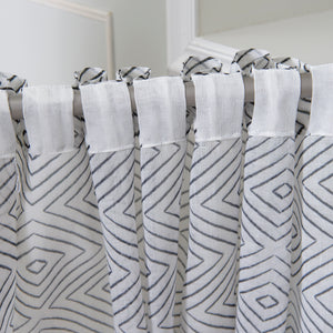 Sheer Faux Linen Reverse Diamante Curtains