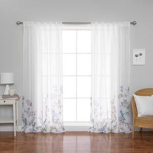 Faux Linen Bluebird Curtains