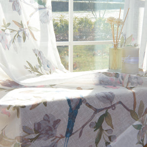 Faux Linen Bluebird Curtains