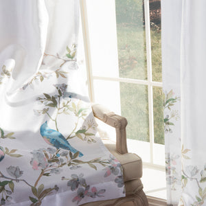 Faux Silk Bluebird Curtains