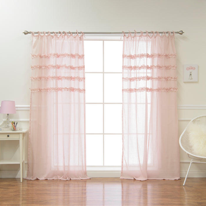 Romantic Ruffle Tie Top Curtains
