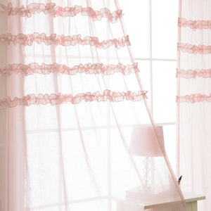 Romantic Ruffle Tie Top Curtains