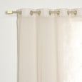 Faux Linen Gold Grommet Curtains
