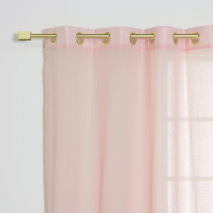 Faux Linen Gold Grommet Curtains