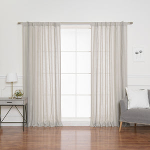 Linen Blend Triple Stripe Curtains
