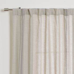 Linen Blend Triple Stripe Curtains