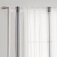 Sheer Faux Linen Triple Stripe Curtains