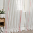 Sheer Faux Linen Triple Stripe Curtains