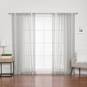 Linen Blend Reverse Triple Stripe Curtains