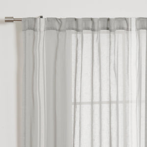 Linen Blend Reverse Triple Stripe Curtains