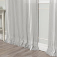 Sheer Faux Linen Reverse Triple Stripe Curtains