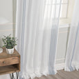 Sheer Faux Linen Stripe Curtains