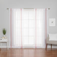 Sheer Faux Linen Stripe Curtains