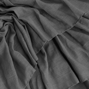 Faux Linen Ruffle Curtains