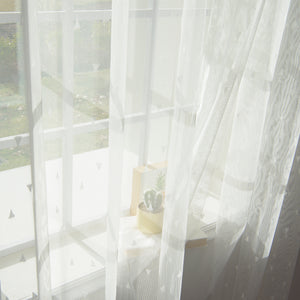 Sheer Embroidered Triangle Curtains