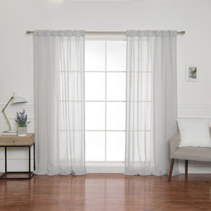 Sheer Faux Linen Curtains