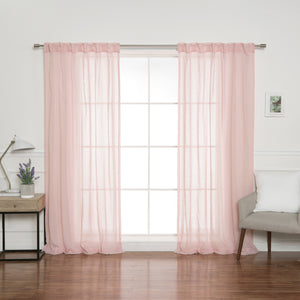 Sheer Faux Linen Curtains