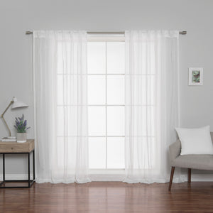 Sheer Faux Linen Curtains