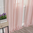 Faux Linen Romantic Tie Top Curtains