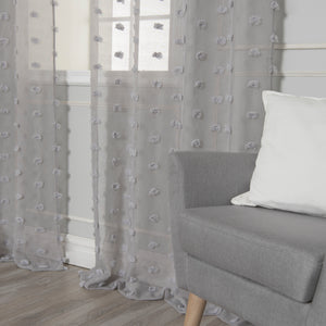 Sheer Textured Dot Curtains