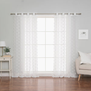 Sheer Textured Dot Curtains