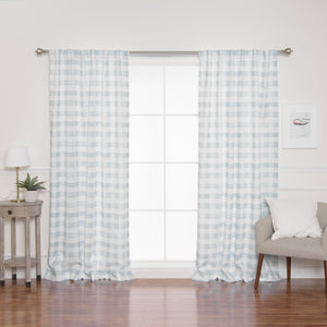 Nordic Watercolor Check Curtains
