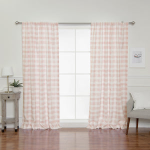 Nordic Watercolor Check Curtains