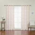 Nordic Watercolor Check Grommet Curtains