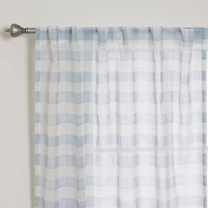 Sheer Watercolor Plaid Curtains
