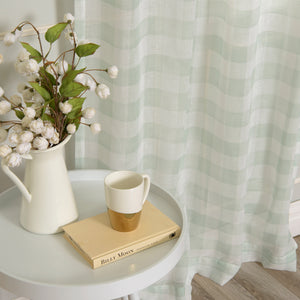 Sheer Watercolor Plaid Curtains
