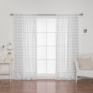 Sheer Watercolor Plaid Curtains